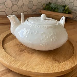 White Pier One Teapot